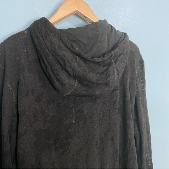Iro Agouli Zip Up‎ Hoodie Sweater Sz S Charcoal Dark Green Distressed Trashed - Picture 7 of 8